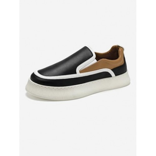 Colorblock PU Slip On Shoes