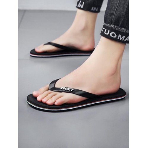 Letter Pattern Casual Flip Flops