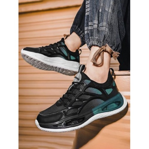 Ombre Lace Up Front Rubber Patch Sneakers