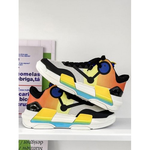 Colorblock Checked Pattern Lace-up Basketball Shoes