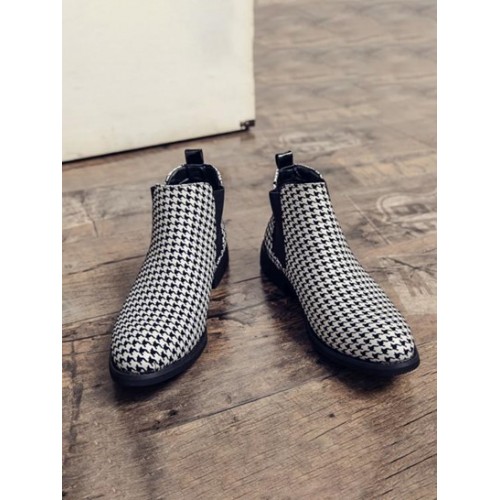 Houndstooth Chelsea Boots