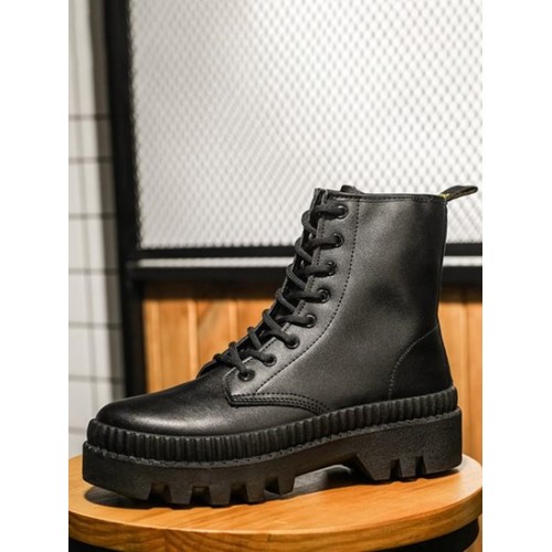 Biker Solid Ankle Combat Boots